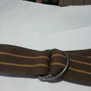 Brown Buckle Belt Adjustable 1 ¾”  Woven Stripes 50 inches New